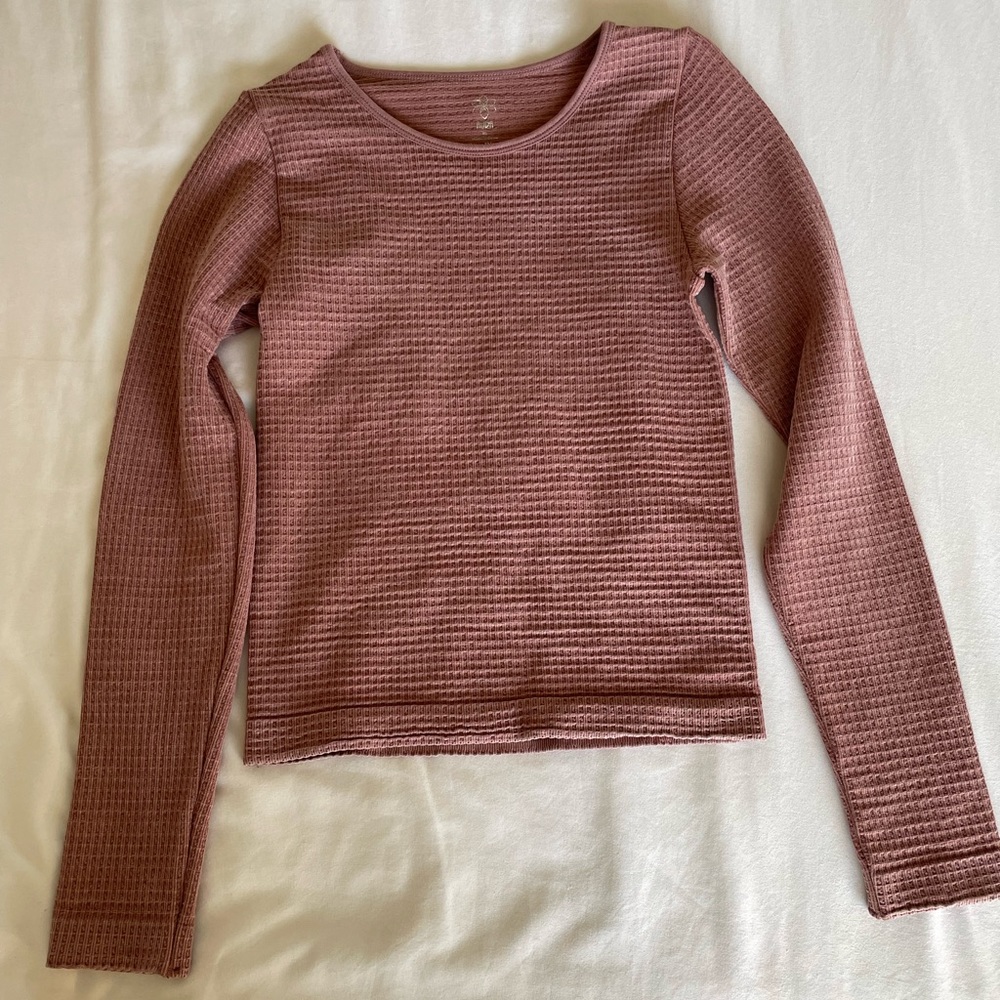 Aura waffle stretchy workout top